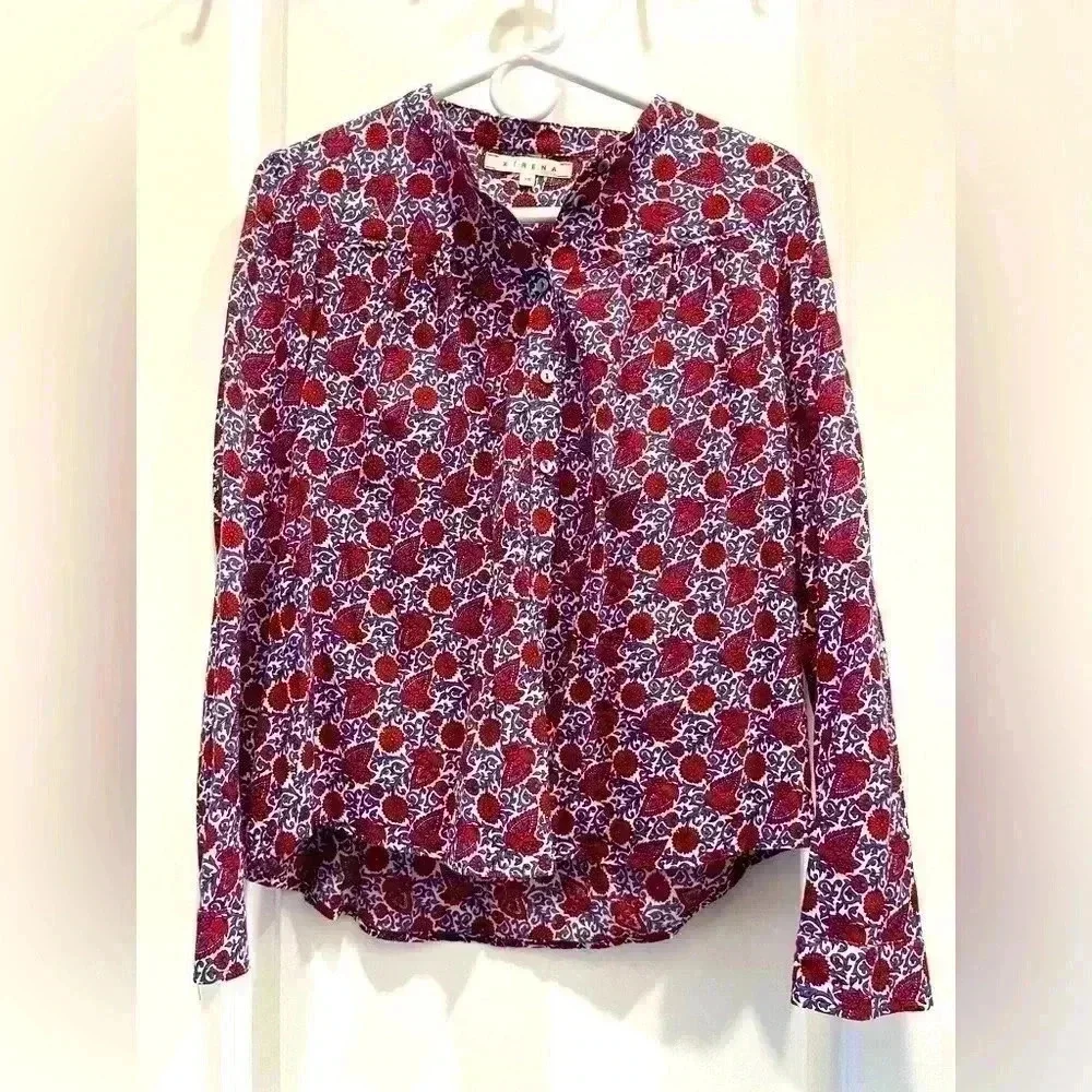 Xirena Jessie in Nicholas purple and red floral print button down shirt - Picture 1 of 3